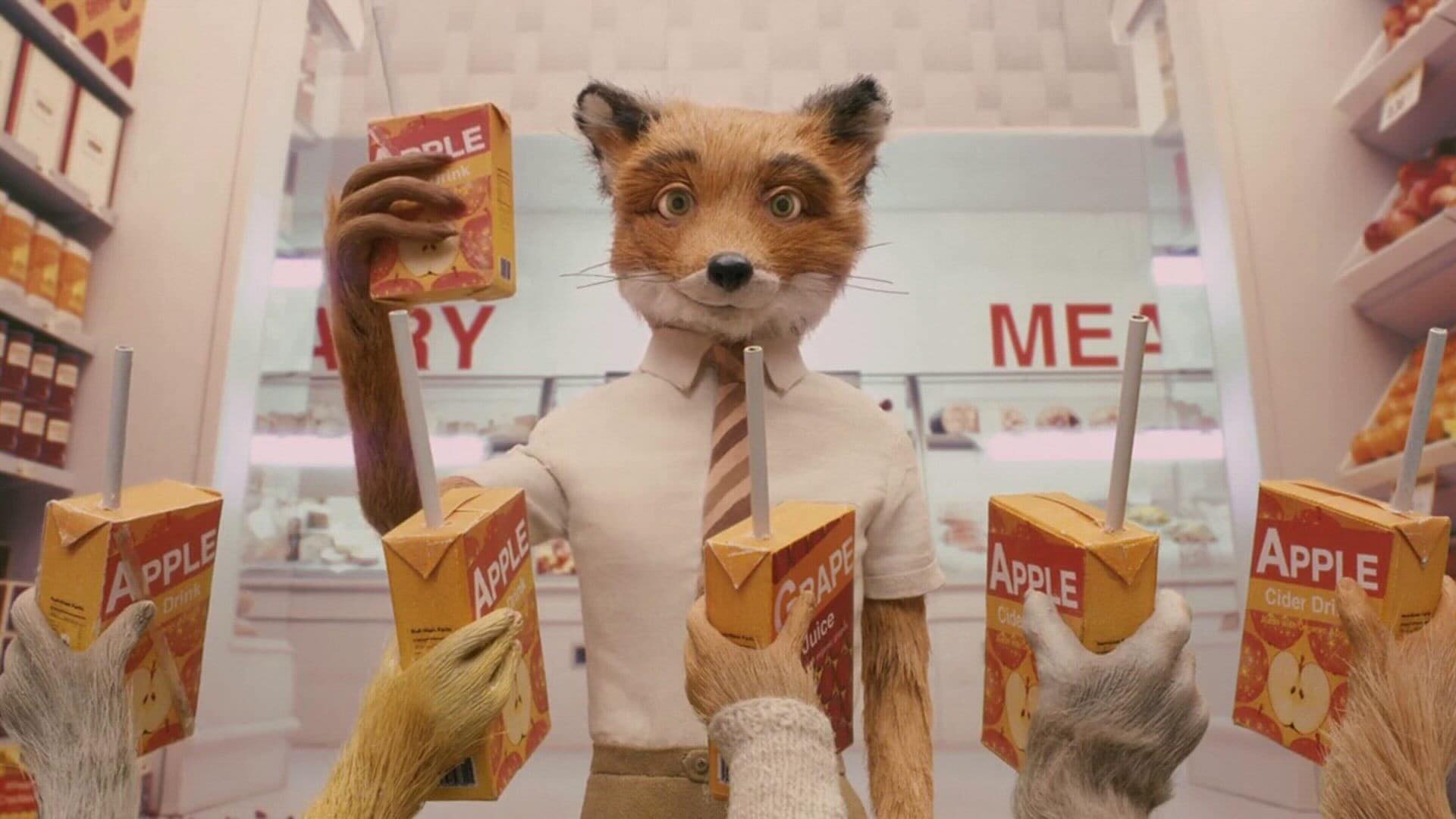 A toast scene from the motion-animated movie Fantastic Mr. Fox